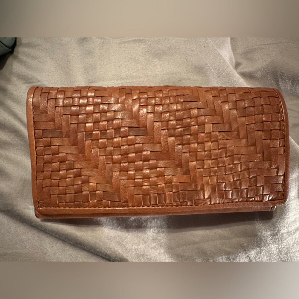 Woven Brown Leather Wallet